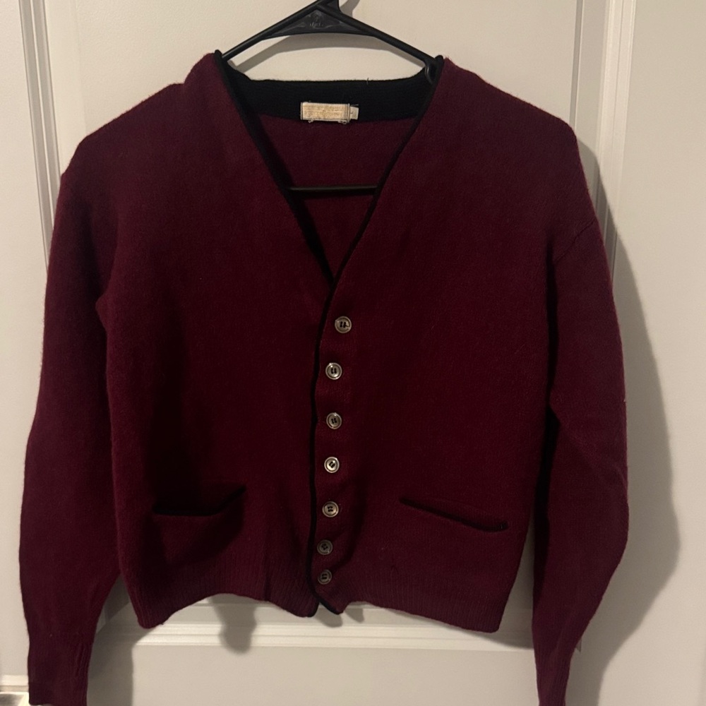 Chic Burgundy Button-Front Cardigan